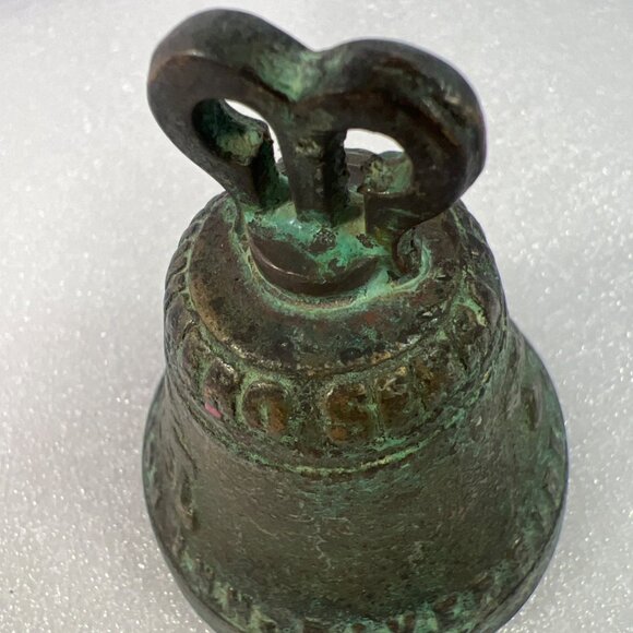Antique Riverside Raincross Mission Inn Bell Old Vtg Forbes Bronze Souvenir - Picture 5 of 6